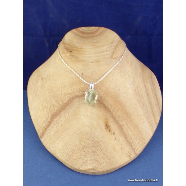 Pendentif Améthyste verte brute serti griffes Pendentifs pierres naturelles PAC69