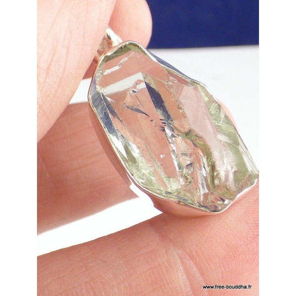 Pendentif Améthyste verte brute serti clos Pendentifs pierres naturelles PAC69.1