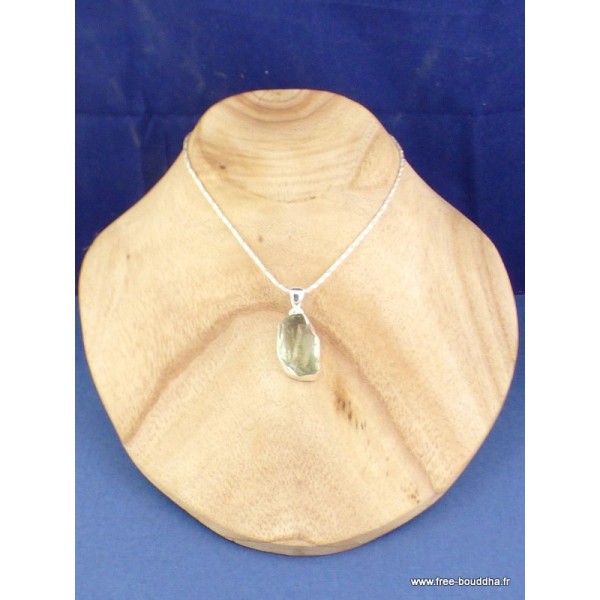 Pendentif Améthyste verte brute serti clos Pendentifs pierres naturelles PAC69.1