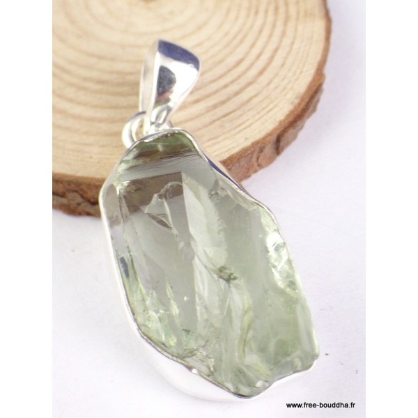 Pendentif Améthyste verte brute serti clos Pendentifs pierres naturelles PAC69.1