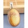 Pendentif véritable Pierre du Soleil dorée forme ovale Pendentifs pierres naturelles PAC71