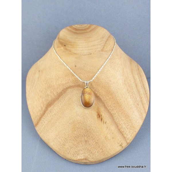 Pendentif véritable Pierre du Soleil dorée forme ovale Pendentifs pierres naturelles PAC71