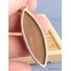 Pendentif véritable Pierre du Soleil dorée forme marquise Pendentifs pierres naturelles PAC71.2