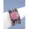 Bague traditionnelle tibétaine Quartz rose Bagues tibétaines bouddhistes ref 4700.5