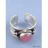 Bague traditionnelle tibétaine Quartz rose Bagues tibétaines bouddhistes ref 4700.5