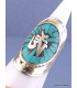 Bague tibétaine Symbole Om en turquoise Bagues tibétaines bouddhistes REF 4181