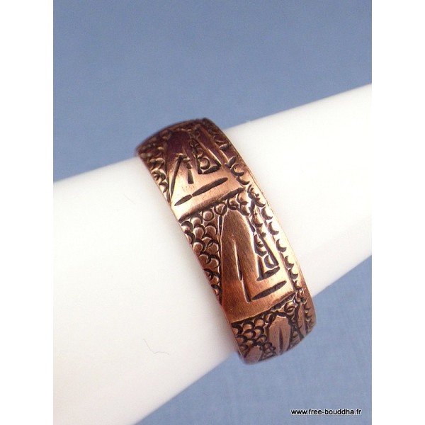 Bague tibétaine Mantra en cuivre Bagues tibétaines bouddhistes 7003