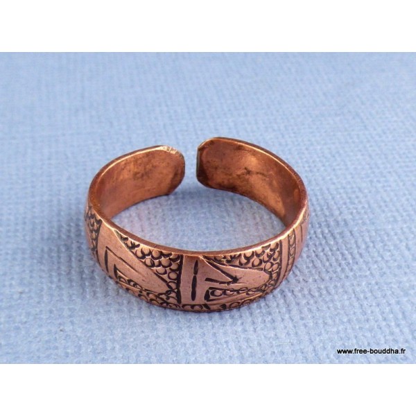 Bague tibétaine Mantra en cuivre Bagues tibétaines bouddhistes 7003