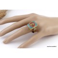 Bague tibétaine Om bouddhiste imitation pierre Bagues tibétaines bouddhistes REF 7586
