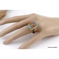Bague tibétaine Om bouddhiste imitation pierre - Bagues tibétaines bouddhistes