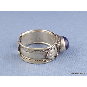 Bague tibétaine AMETHYSTE 55/62+ Bagues tibétaines bouddhistes ref 4666.12