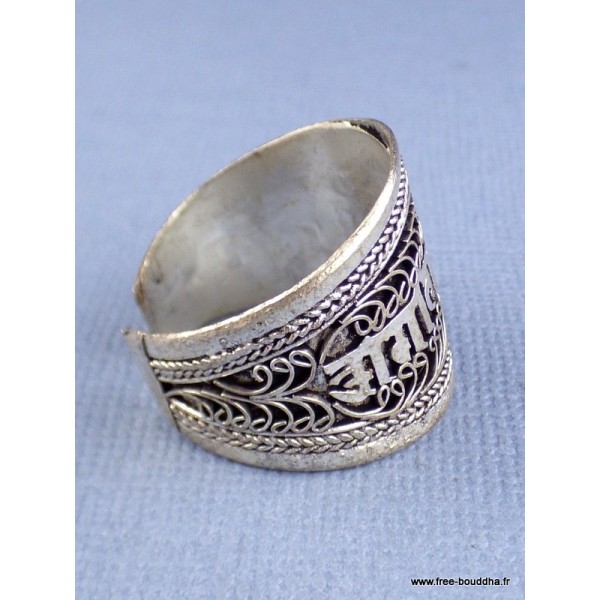 Bague tibétaine filigrane mantra Bagues tibétaines bouddhistes ABT5