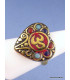 Bague Coeur Om tibétain taille ajustable Bagues tibétaines bouddhistes ref 106D.7