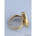 Bague Coeur Om tibétain taille ajustable Bagues tibétaines bouddhistes ref 106D.7