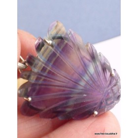 Pendentif Multi-fluorite sculptée semi-oval Pendentifs pierres naturelles RV27.2