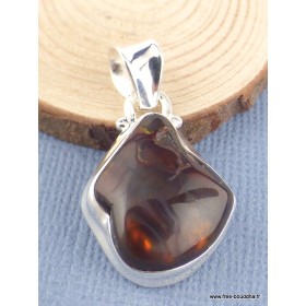 Pendentif Agate de Feu asymétrique Pendentifs pierres naturelles PAC77.1