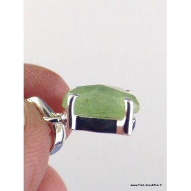 Pendentif Cyanite verte facettée argent 925 poinçonné authentique