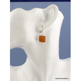 Boucles d'oreilles carrées Cyanite Orange brute Pendentifs pierres naturelles PAC84.1