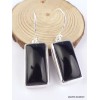 Boucles d'oreilles Onyx noir cabochon rectangulaires Boucles d'oreilles en pierres PAC85.1