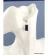Boucles d'oreilles Onyx noir cabochon rectangulaires Boucles d'oreilles en pierres PAC85.1