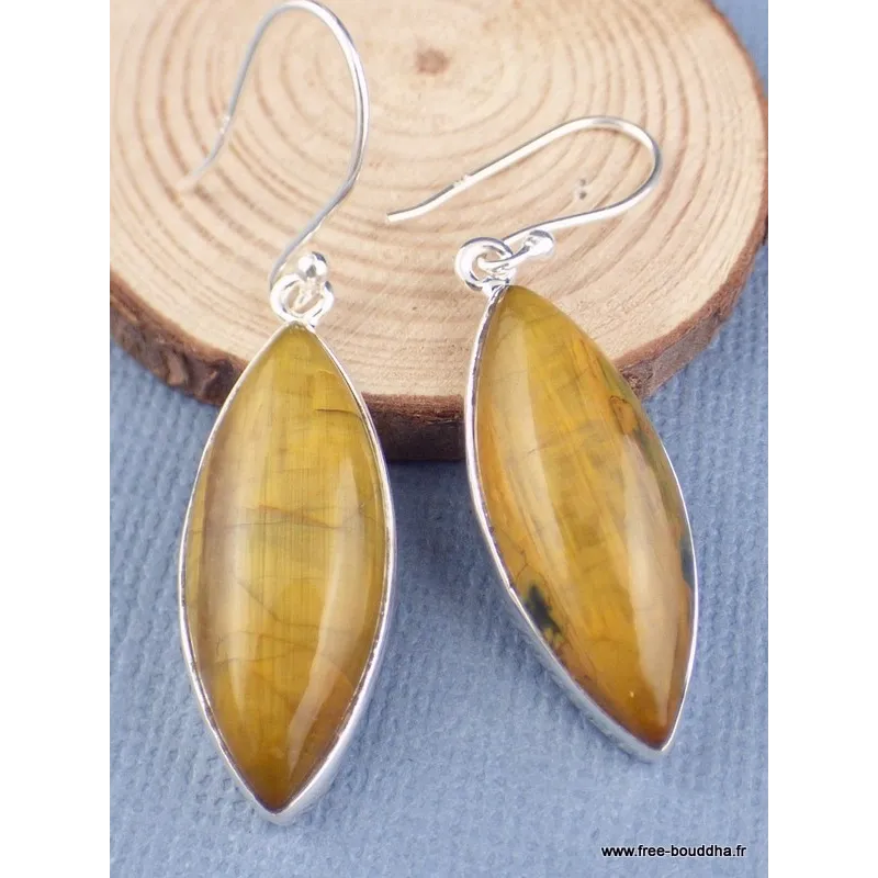 Boucles d'oreilles en Nellite forme marquise - Bijoux en Nellite