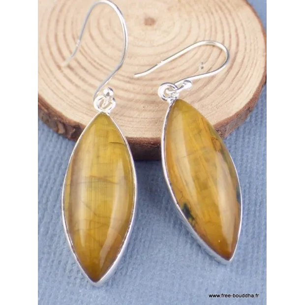 Boucles d'oreilles en Nellite forme marquise - Bijoux en Nellite