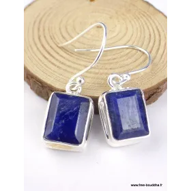 Boucles d'oreilles Saphir facetté - Bijoux en saphir bleu