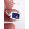 Boucles d'oreilles Saphir facetté - Bijoux en saphir bleu