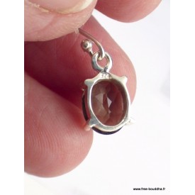 Boucles d'oreilles ovales Quartz fumé facetté Boucles d'oreilles en pierres PAC96.1