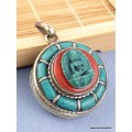 Pendentif tibétain Bouddha Ghau Bijoux tibetains bouddhistes REF63