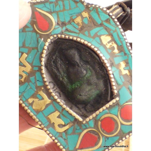 Gros pendentif tibétain bouddhiste Ghau Bijoux tibetains bouddhistes ref 29A