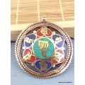 Pendentif bouddhiste Om kalachakra 2 faces Bijoux tibetains bouddhistes BHP43