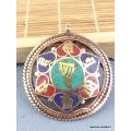 Pendentif bouddhiste Om kalachakra 2 faces - Pendentifs tibétains bouddhistes