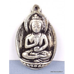 Bijou pendentif Bouddha en métal blanc Bijoux tibetains bouddhistes WN7.2