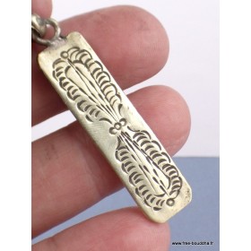 Pendentif tibétain bouddhiste Mantra en turquoise Bijoux tibetains bouddhistes ref 4135