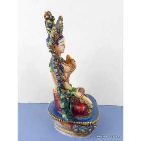 Statuette bouddhiste Tara Blanche peinte à la main Objets rituels bouddhistes STU6