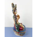 Statuette bouddhiste Tara Blanche peinte à la main - Artisanat Tibétain - Statuettes bouddhistes tibétaines artisanales