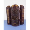 Autel temple bouddhiste Triptyque patine antique Statuettes Bouddhistes TRYP4