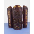Autel temple bouddhiste Triptyque patine antique Statuettes Bouddhistes TRYP4