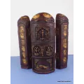 Statuette bouddhiste Autel temple bouddhiste Triptyque patine antique - Objets rituels bouddhistes