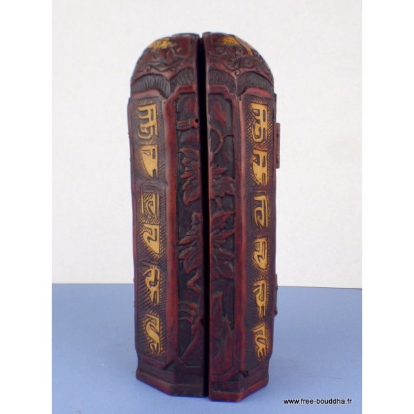 Autel temple bouddhiste Triptyque patine antique Statuettes Bouddhistes TRYP4