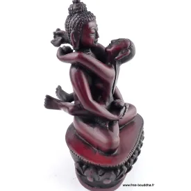 Statuette bouddhiste Shakti (Samantabhadra) 13 cm patine rouge - Statuettes bouddhistes tibétaines artisanales