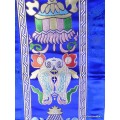 Tenture bouddhiste 8 signes de bon augure bleue Tentures tibétaines Bouddha HQTEN5