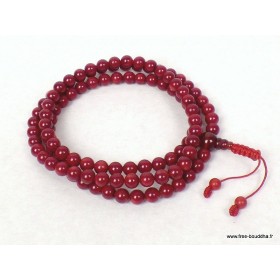 Mala bouddhiste 108 perles en Corail Bambou Mala tibétain 108 perles BM24