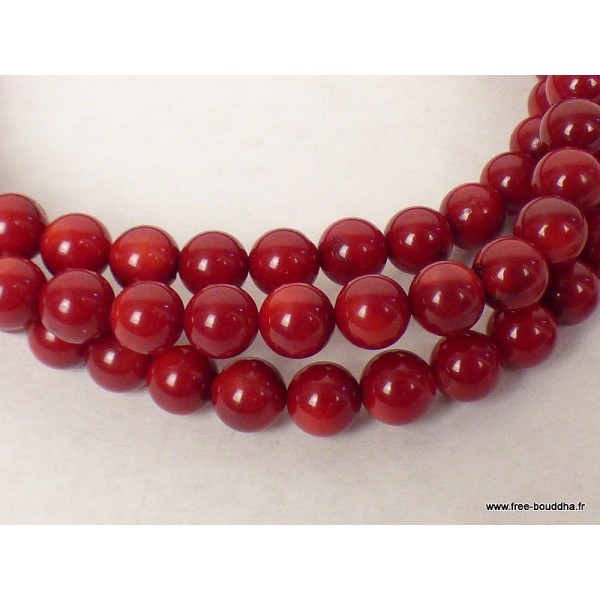 Mala bouddhiste 108 perles en Corail Bambou Mala tibétain 108 perles BM24