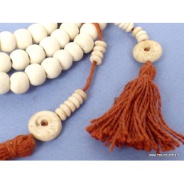 Mala tibétain 108 perles en os de buffle avec compteurs Mala tibétain 108 perles AA125