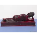 Statuette bouddhiste tibétaine Bouddha couché 31 cm - Statuettes bouddhistes tibétaines artisanales
