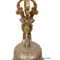 Cloche tibétaine et dorjé bouddhiste en bronze 22 cm - Cloche tibétaine et dorjé tibétain