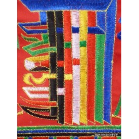 Tenture tibétaine bouddhiste Kalachakra rouge Objets rituels bouddhistes KALA1.2