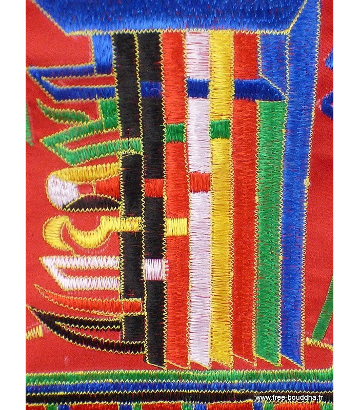 Tenture tibétaine bouddhiste Kalachakra rouge Objets rituels bouddhistes KALA1.2